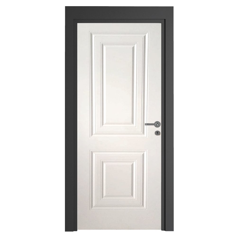 Flextab PVC kaplı Beyaz WC Kapısı Simetri Antrasit kasa 