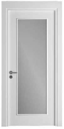 Melamin Kaplı Camlı Salon Kapısı Beyaz