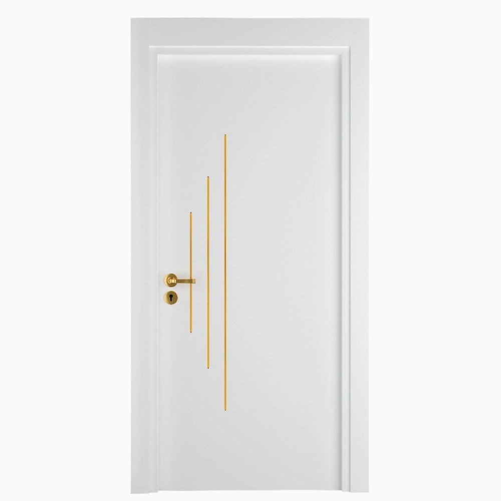 Melamine Coated Vertical Gold Jointed Room Door White