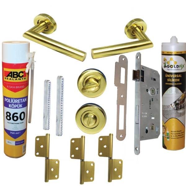 Gold Plated WC Handle WC Lock Hinge PU and Silicone