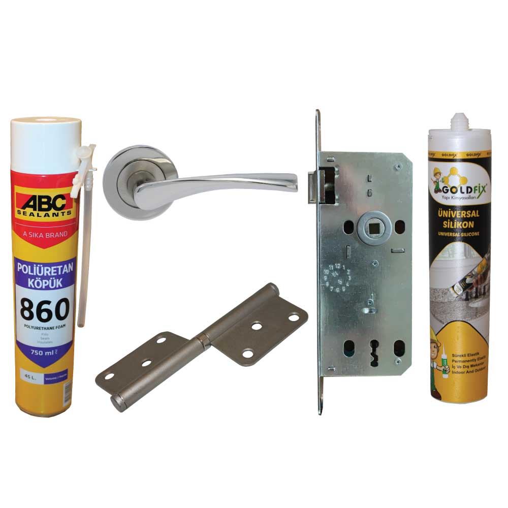 BV door handles, locks, hinges, silicone and foam in teams