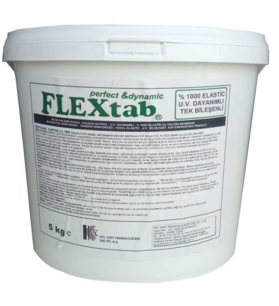 Flextab %1000 Elastik Bitüm Polimer UV Dayanımlı Sıvı Su Yalıtım Membranı 5 KG