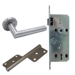 Under Lock and Hinge Stainless Steel Door Handle Set