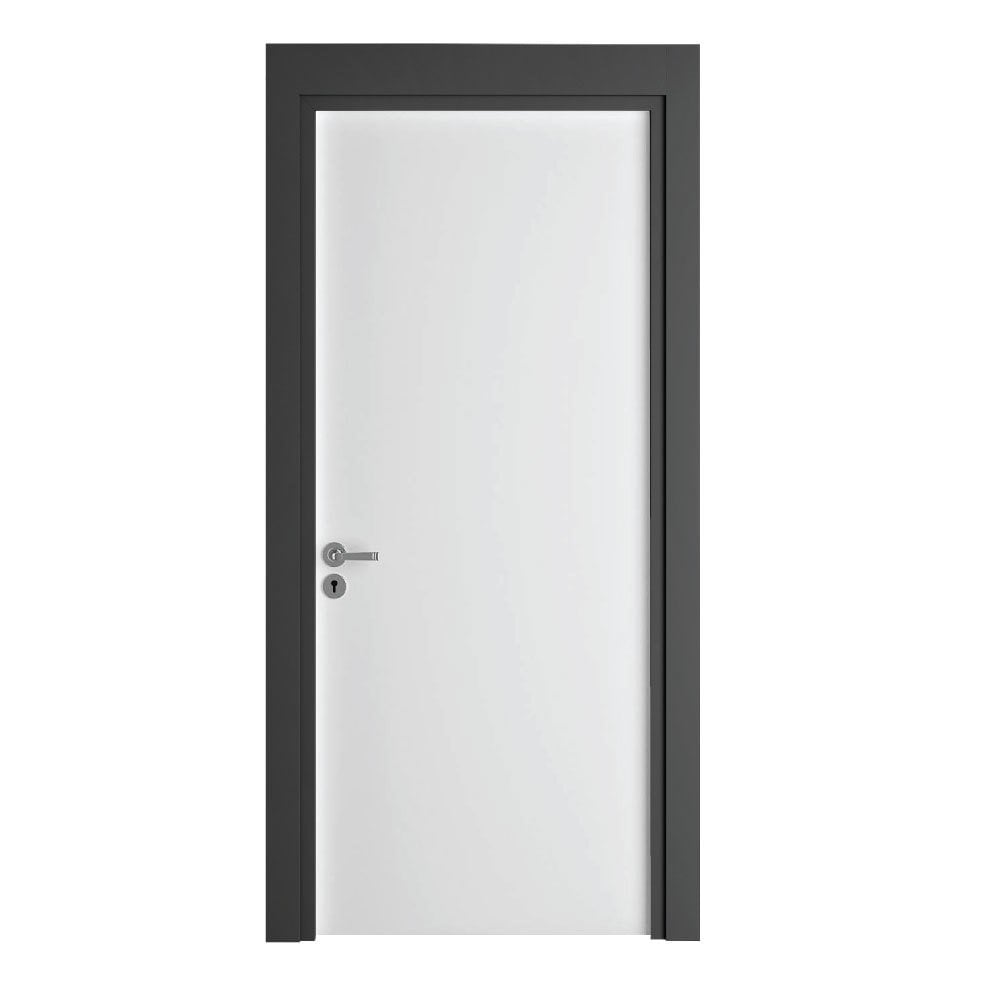Melamine Covered Room Door White Anthracite Frame