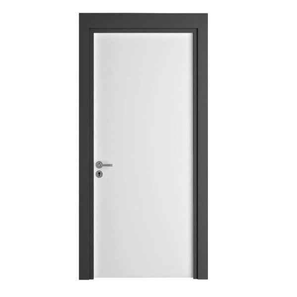 Melamine Covered Room Door White Anthracite Frame