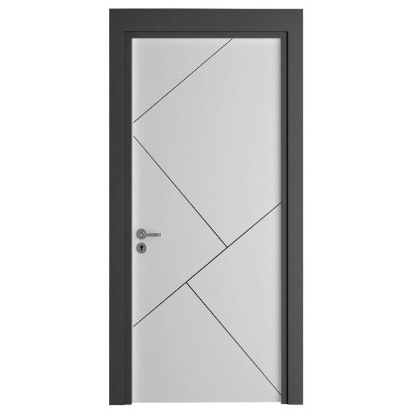 Melamine Silver Jointed Room Door White Anthracite