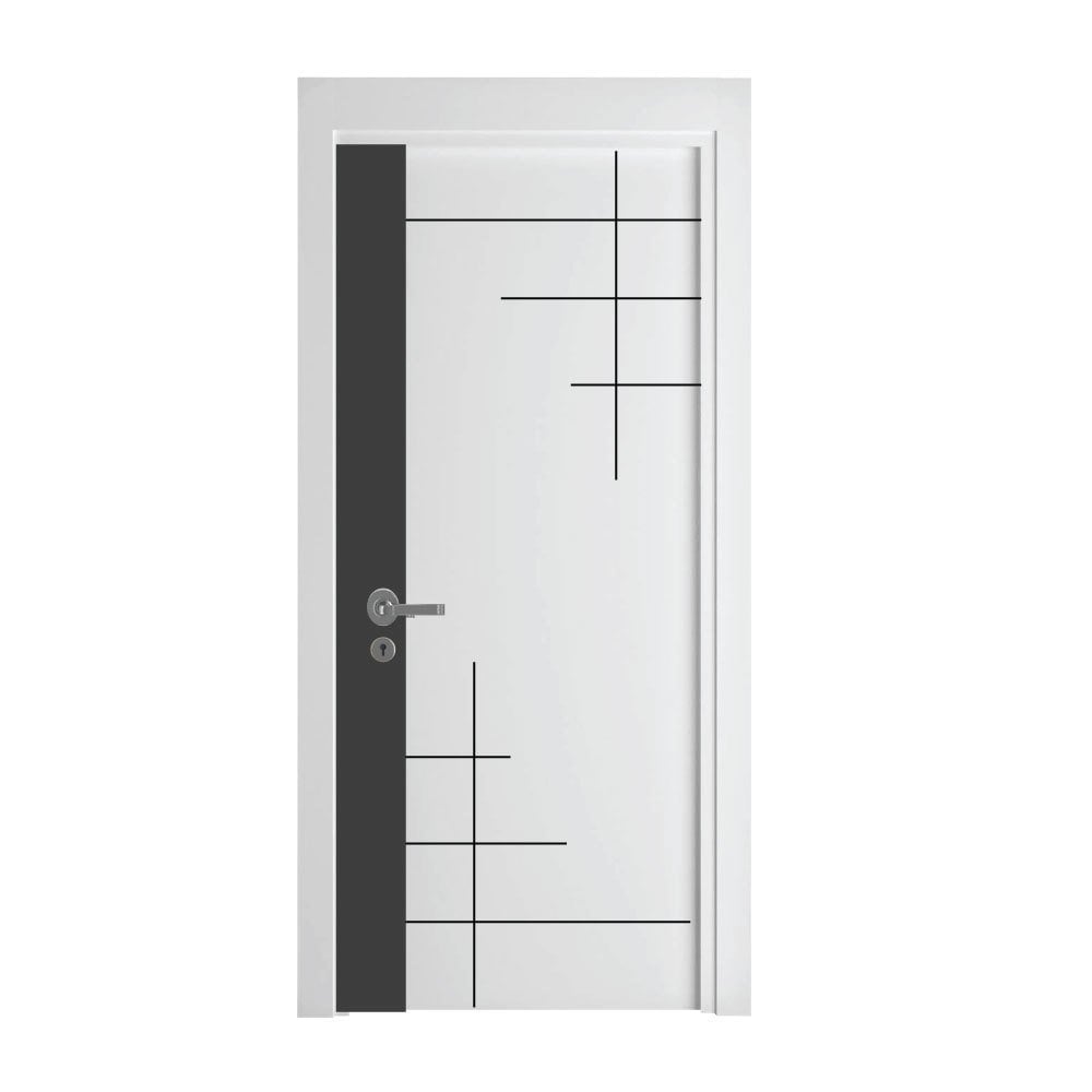 Melamine Square Black Jointed WC Door Anthracite White