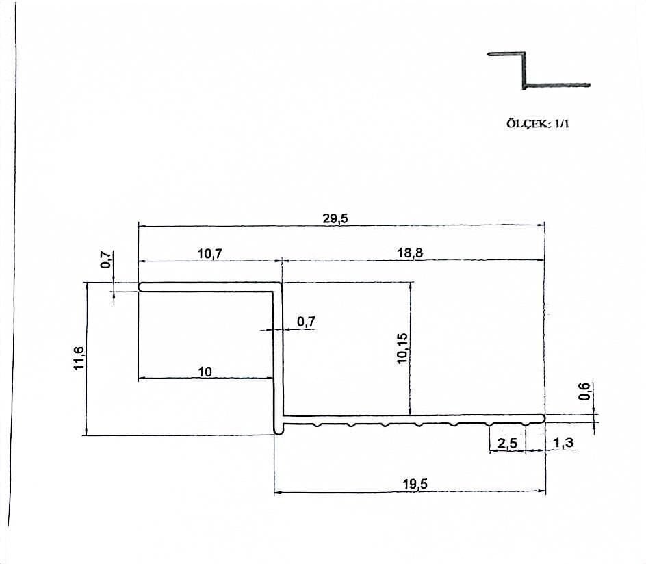Alüminyum Z Profili 10 mm