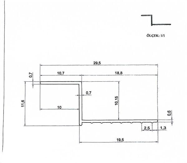 Alüminyum Z Profili 10 mm