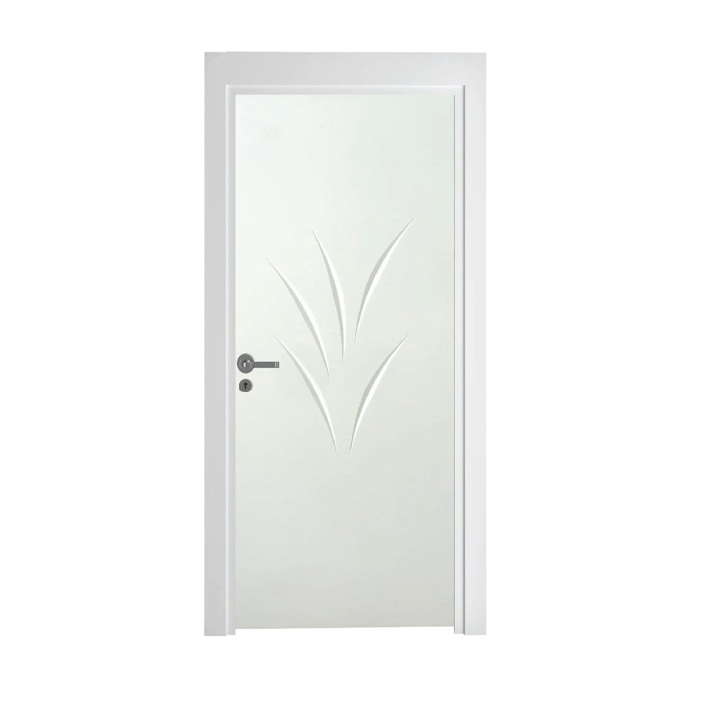 PVC Kaplı WC Kapısı Lale Beyaz Kasa 14 cm